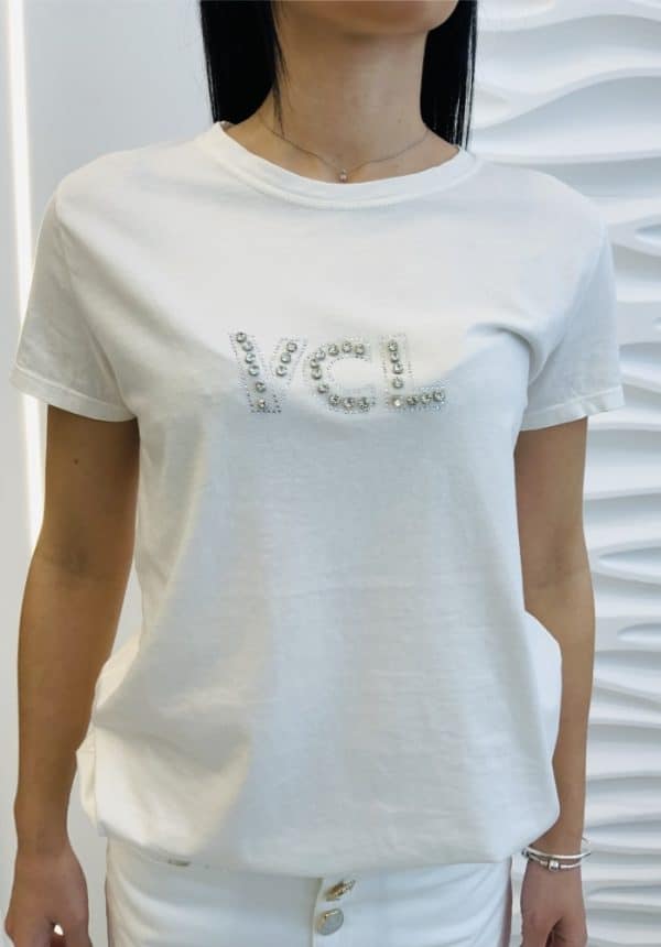 Vicolo Rhinestone Logo T Shirt