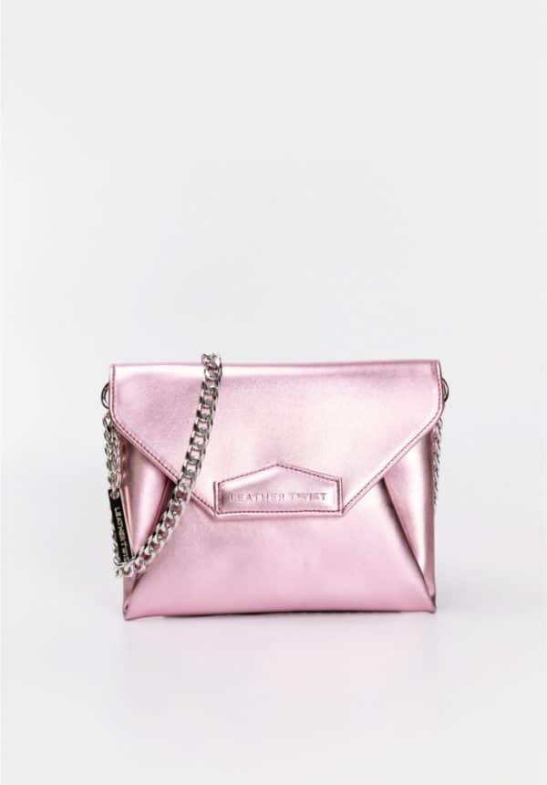 Leather Twist Pink Metallic Candy Mini Bag