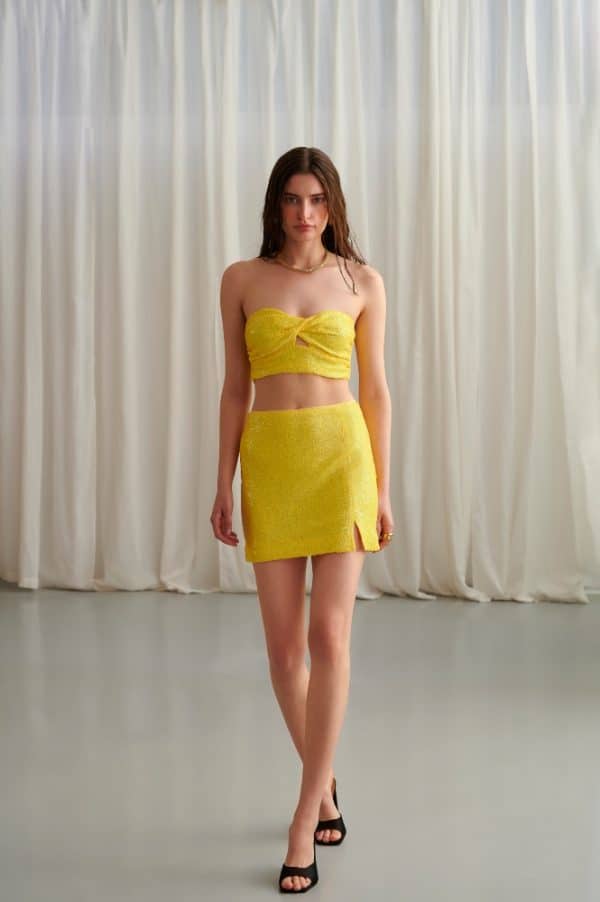 My T Yellow Sequin Skirt