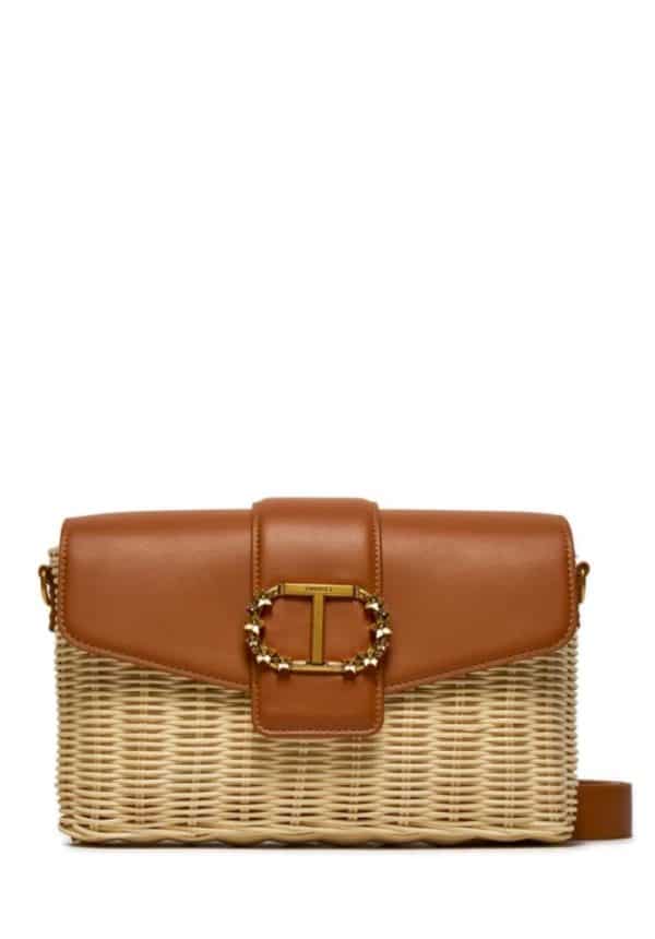 Twinset Wicker And Leather Bag