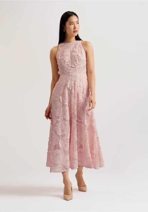 Ted Baker Ulla Sleeveless Midaxi Dress With Rose Texture