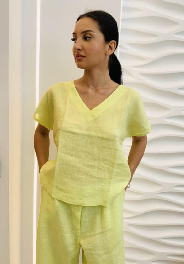Pls Fashion Lemon Linen Vest