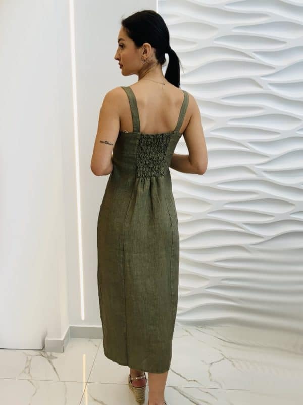 Pls Fashion Olive Linen Dress