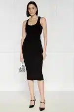 Clothing MICHAEL KORS RIBBED STRETCH KNIT CUTOUT MIDI DRESS