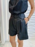 Clothes CKONTOVA WAXED LINEN SHORTS BLACK