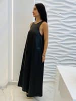 Clothes CKONTOVA WAXED LINEN DRESS BLACK