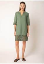 Clothing PLS FASHION LINEN DRESS WITH LACE