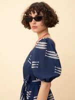 SUMMER SALES WE ARE SQUARE – NECK MIDI DRESS SARDELES NAVY