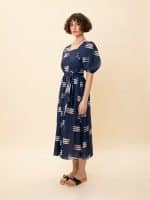 SUMMER SALES WE ARE SQUARE – NECK MIDI DRESS SARDELES NAVY