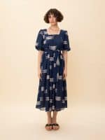 SUMMER SALES WE ARE SQUARE – NECK MIDI DRESS SARDELES NAVY