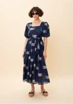 SUMMER SALES WE ARE SQUARE – NECK MIDI DRESS SARDELES NAVY