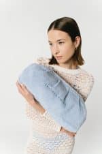 SUMMER SALES LEATHER TWIST DIMI TOWEL BLUE PASTEL CLUTCH