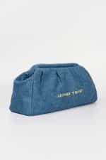 New Collection LEATHER TWIST DIMI BLUE DENIM CLUTCH