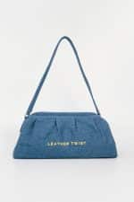 New Collection LEATHER TWIST DIMI BLUE DENIM CLUTCH