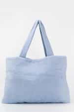 SUMMER SALES LEATHER TWIST MADALENA TOWEL BLUE PASTEL TOTE