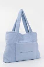 SUMMER SALES LEATHER TWIST MADALENA TOWEL BLUE PASTEL TOTE
