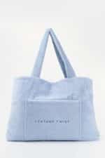 SUMMER SALES LEATHER TWIST MADALENA TOWEL BLUE PASTEL TOTE