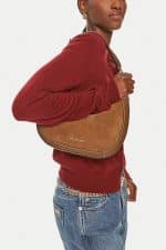 Bags MICHAEL KORS PRESTON SMALL SUEDE CRESCENT SHOULDER BAG