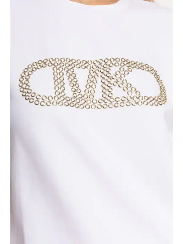 Clothes MICHAEL KORS GROMMETED EMPIRE LOGO ORGANIC COTTON T-SHIRT