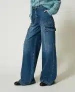 Clothing TWINSET HIGH WAIST CARGO JEANS WITH BELT