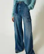 Clothing TWINSET HIGH WAIST CARGO JEANS WITH BELT
