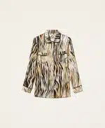 Clothing TWINSET ANIMAL PRINT SATIN SHIRT