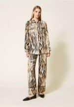 Clothing TWINSET ANIMAL PRINT SATIN SHIRT