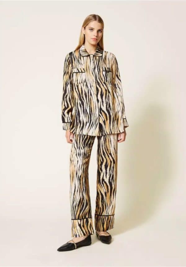 Clothing TWINSET ANIMAL PRINT SATIN SHIRT