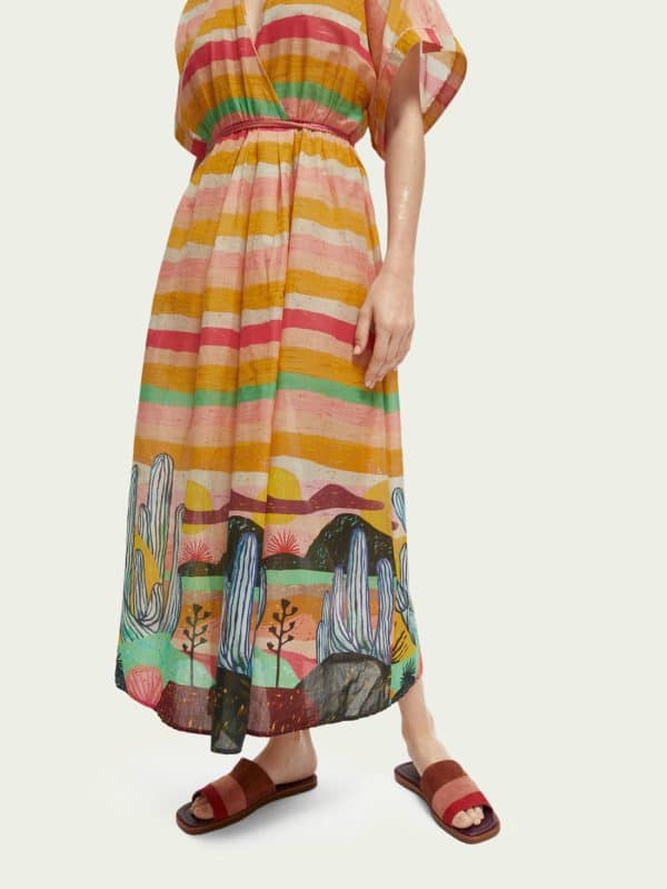 Clothes SCOTCH & SODA PRINTED ORGANIC COTTON BEACH KAFTAN