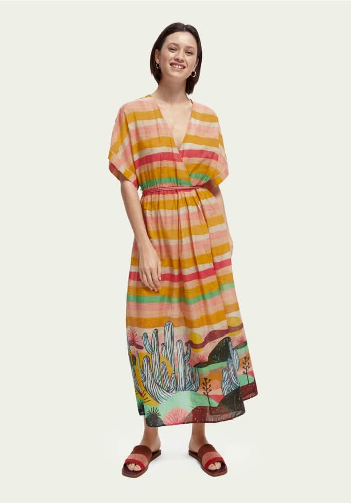 Clothing SCOTCH & SODA PRINTED ORGANIC COTTON BEACH KAFTAN Clothing SCOTCH & SODA PRINTED ORGANIC COTTON BEACH KAFTAN