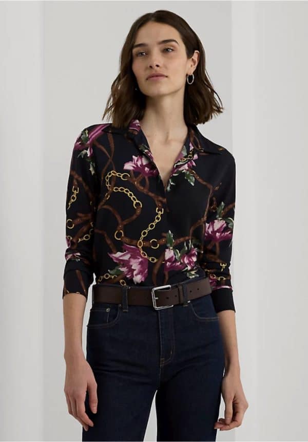 Clothing LAUREN RALPH LAUREN CLASSIC FIT PRINT CRÊPE SHIRT