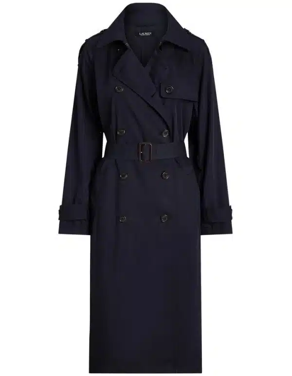 Clothing LAUREN RALPH LAUREN DOUBLE BREASTED TWILL TRENCH COAT IN NAVY