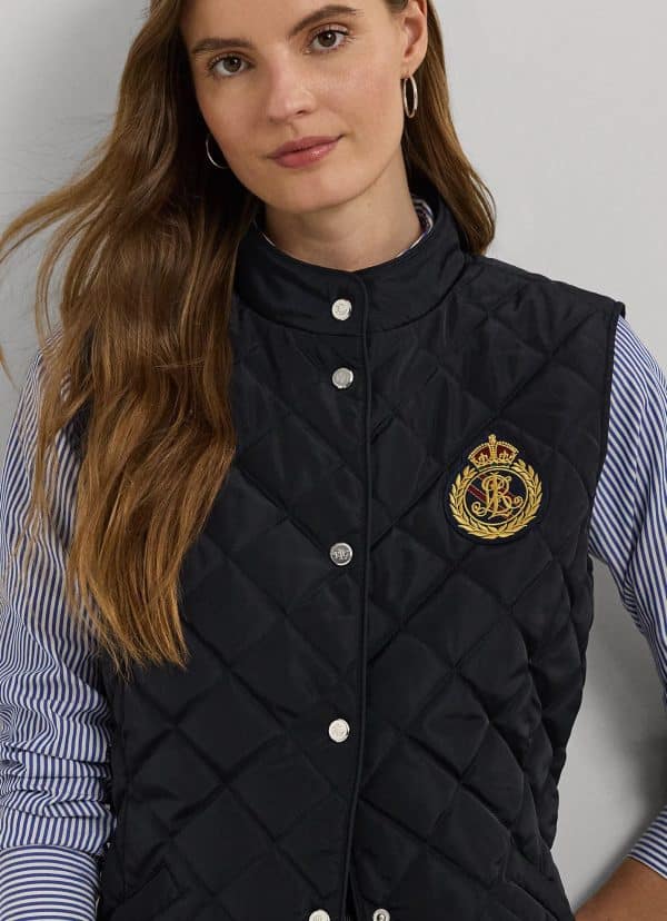 Clothing LAUREN RALPH LAUREN CREST PAATCH QUILTED MOCKNECK GILET