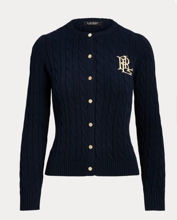 Clothing LAUREN RALPH LAUREN CABLE KNIT COTTON CARDIGAN