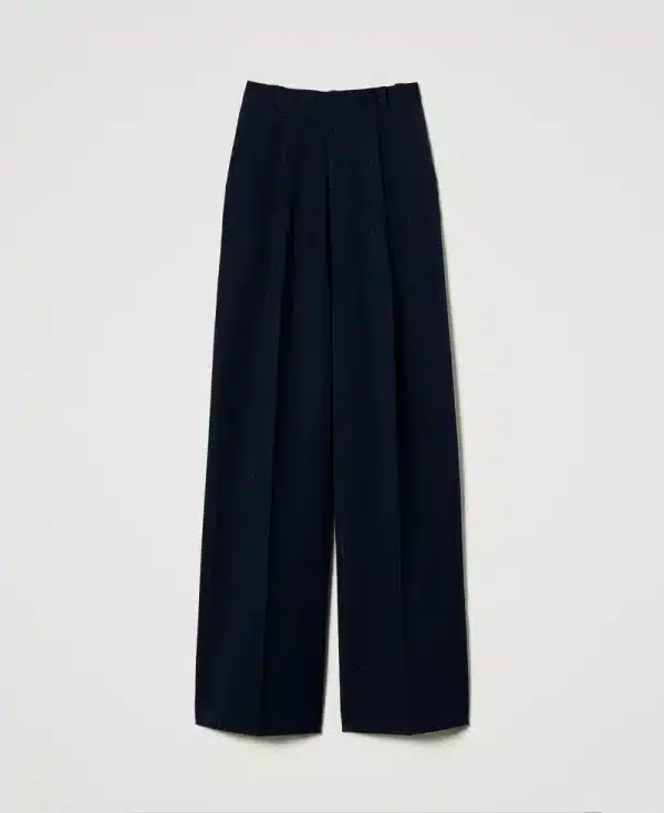 Clothing TWINSET LUREX PINSTRIPE WIDE LEG TROUSERS