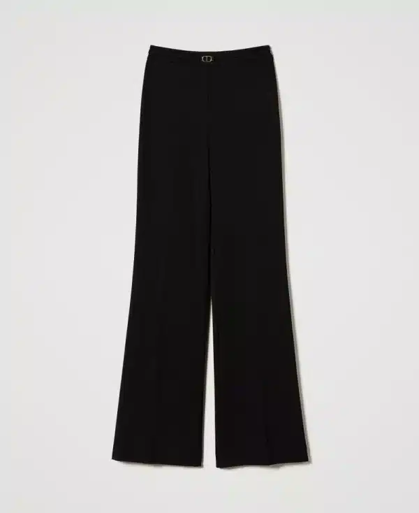 Clothes TWINSET STRAIGHT LEG TROUSERS WITH OVAL T WAIST STRAP