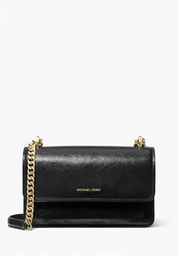 Bags MICHAEL KORS CLAIRE LARGE CRACKLED LEATHER CONVERTIBLE SHOULDER BAG