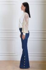 Clothing VICOLO FLARE JEANS WITH BUTTONS