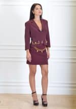 Clothes ELISABETTA FRANCHI CROPPED STRETCH CRÊPE JACKET WITH CHAIN