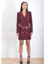 Clothes ELISABETTA FRANCHI STRETCH COAT DRESS IN CRÊPE FABRIC WITH BELT