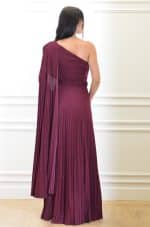 Clothing ELISABETTA FRANCHI ONE SHOULDER RED CARPET DRESS IN PLEATED LUREX JERSEY