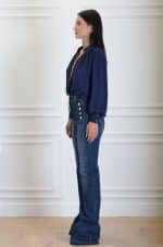 Clothing ELISABETTA FRANCHI BELL BOTTOM STRETCH COTTON JEANS WITH SIDE BUTTON PLACKET