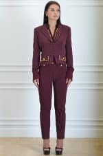 Clothes ELISABETTA FRANCHI CROPPED STRETCH CRÊPE JACKET WITH CHAIN