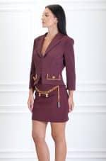 Clothes ELISABETTA FRANCHI CROPPED STRETCH CRÊPE JACKET WITH CHAIN