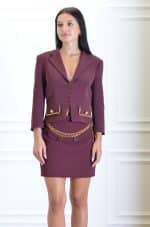 Clothes ELISABETTA FRANCHI CROPPED STRETCH CRÊPE JACKET WITH CHAIN