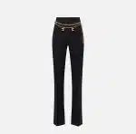 Clothing ELISABETTA FRANCHI PALAZZO TROUSERS IN STRETCH CRÊPE FABRIC WITH BELT