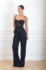 Clothes ELISABETTA FRANCHI JACQUARD CRÊPE COMBINED JUMPSUIT WITH LETTERING
