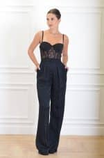 Clothes ELISABETTA FRANCHI JACQUARD CRÊPE COMBINED JUMPSUIT WITH LETTERING