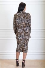 Clothes ELISABETTA FRANCHI DOUBLE BREASTED ANIMALIER CRÊPE JACKET
