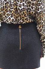 Clothes ELISABETTA FRANCHI MINISKIRT IN LAMINATED TWEED WITH LOGO ACCESSORY